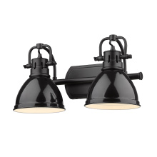 Golden 3602-BA2 BLK-BK - Yep by Golden Lighting Duncan 2-light Vanity in Matte Black and Black shade